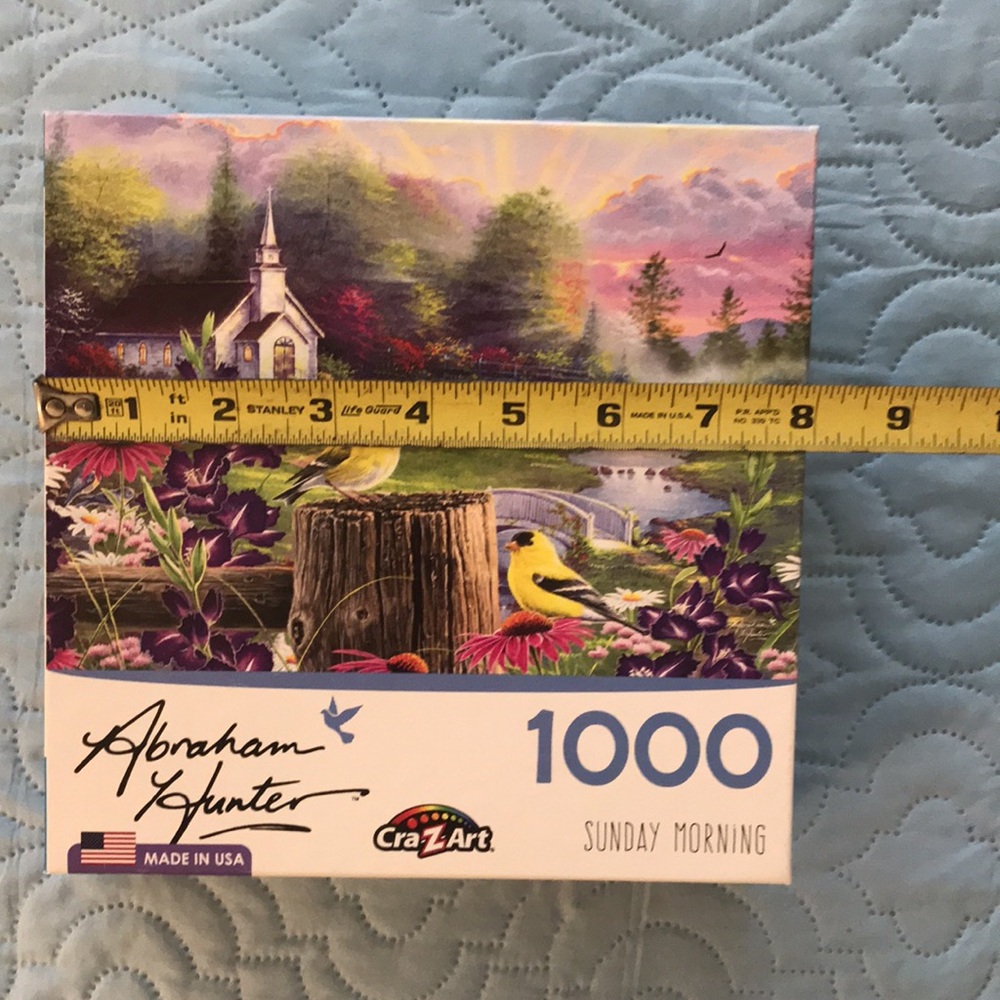 Church Birds Gold Finch Flowers Sunday Morning Cra-Z-Art 1000 Piece Puzzle Box - Picture 4 of 8